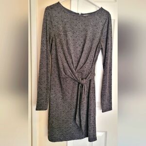 Grey black loft dress with black dots S